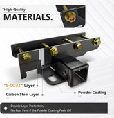 Tow Trailer Hitch Receiver Adapter with 4-Pin Wiring Harness | 07-18 Jeep Wrangler JK JKU Hitch Receiver with Cover | Yzona